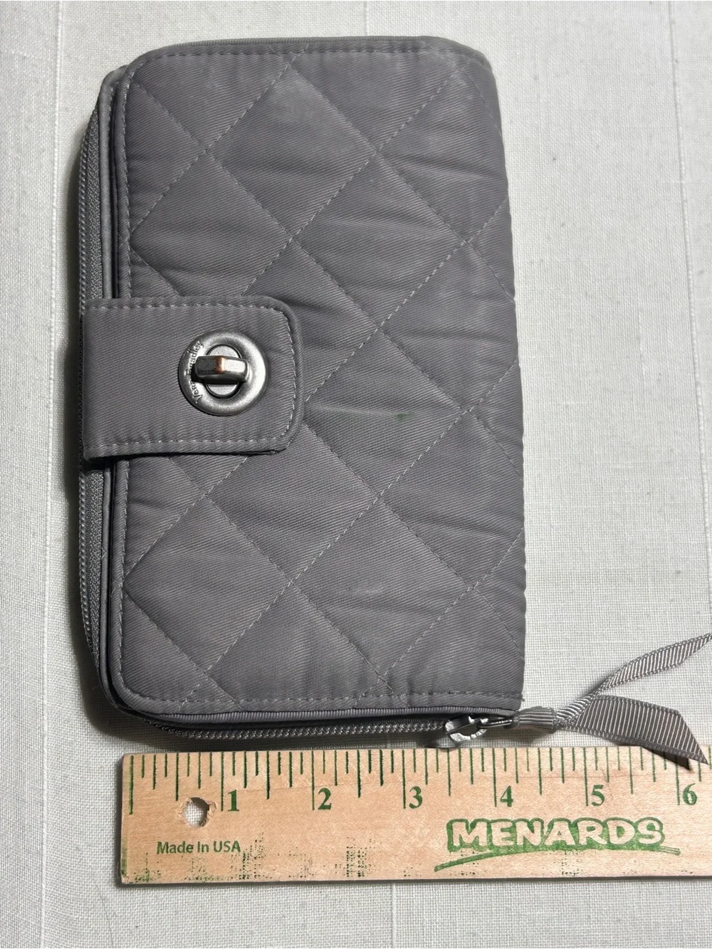 Vera Bradley Gray Performance Twill RFID Turnlock Wallet - Picture 7 of 7